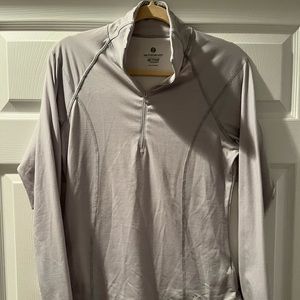 Semi-Fitted Grey Stripe Active Top